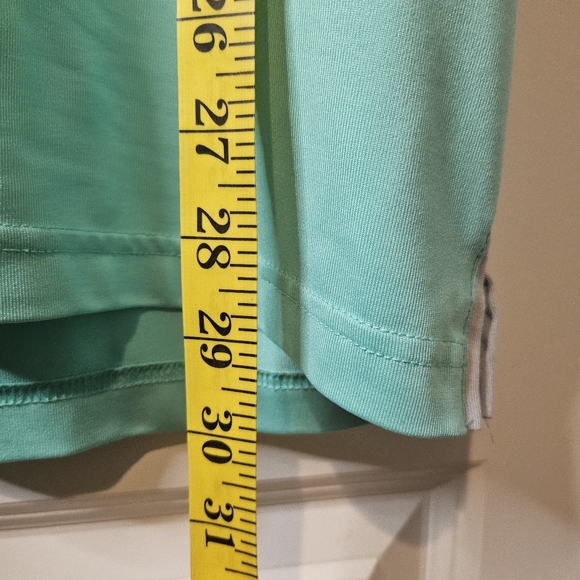 Men's Aqua Green Short Sleeve Polo Relaxed Stretch Fit Shirt Golf Bowling L - Picture 3 of 11